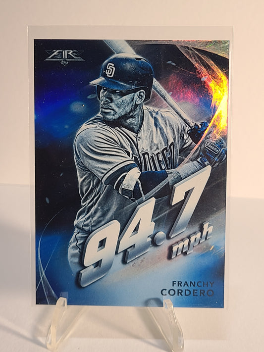 2019 Topps Fire #MV-7 Franchy Cordero Maximum Velocity Blue Chip B2R1