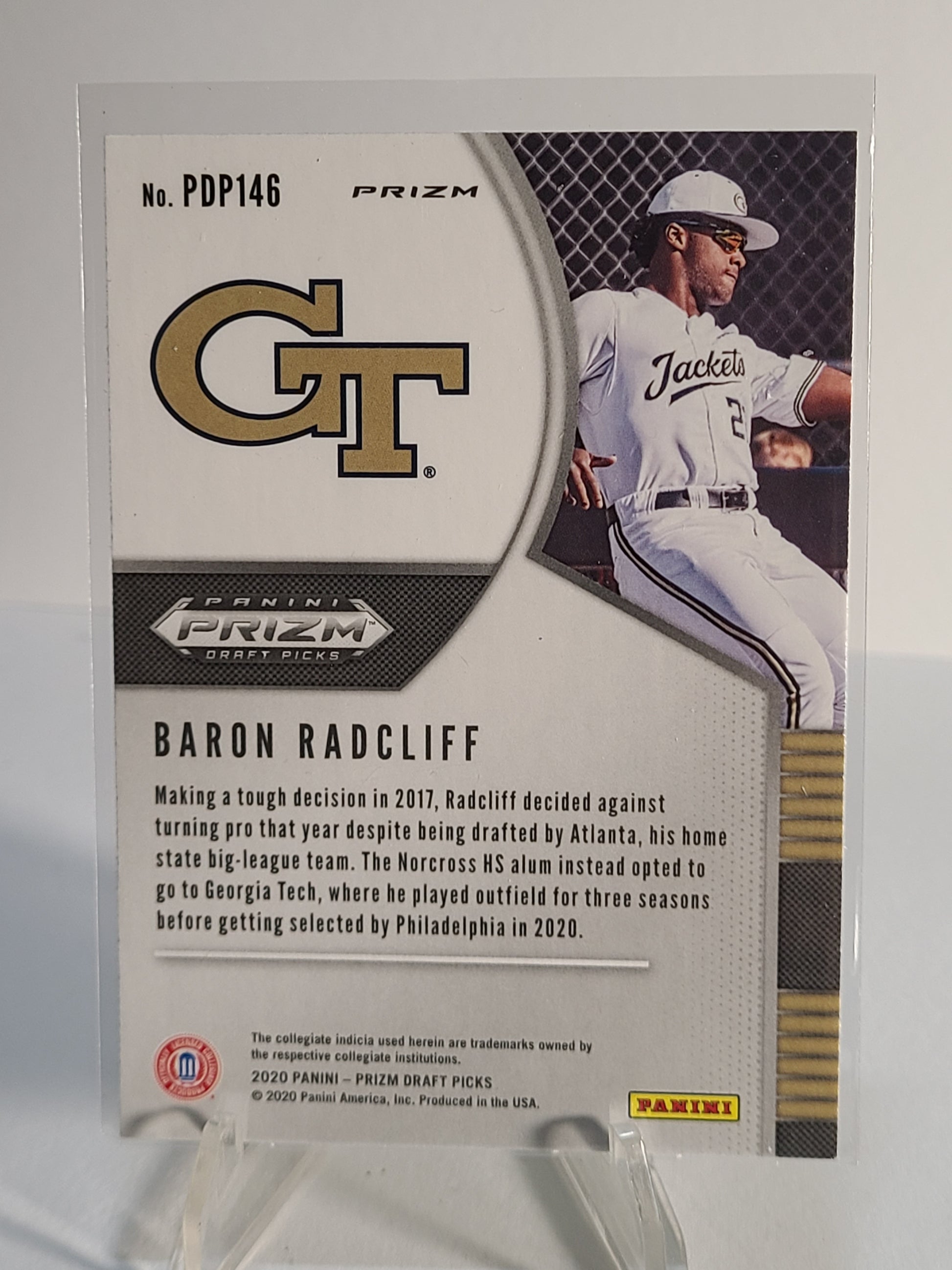 2020 Panini Prizm Draft Picks #PDP146 Baron Radcliff Green Pulsar B2R1