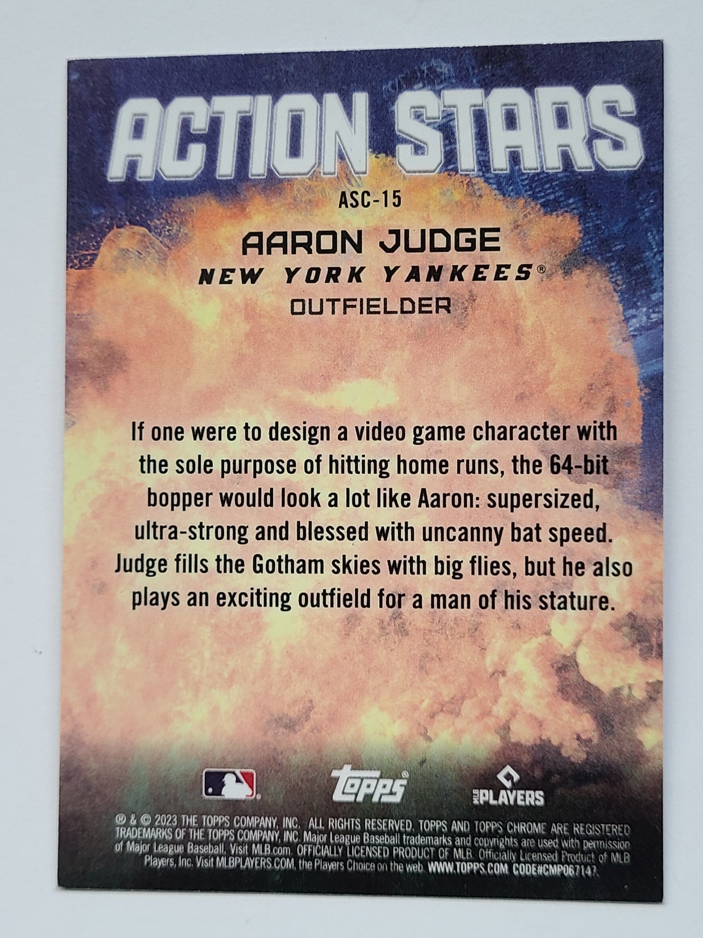 2023 Topps Chrome Update #ASC-15 Aaron Judge Action Stars B2R2