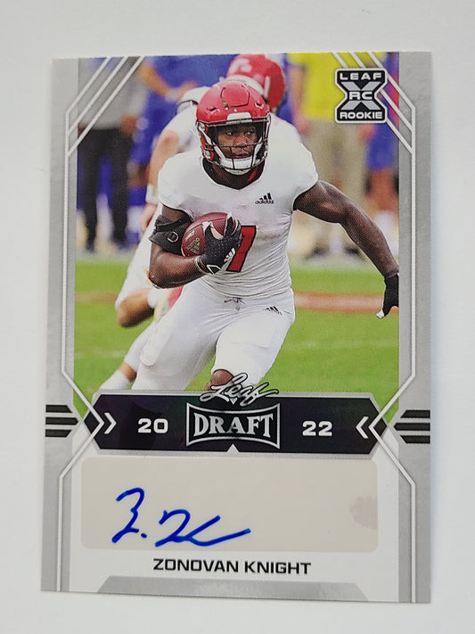 2022 Leaf Draft #BA-ZK1 Zonovan Knight Autographs RC B2R2