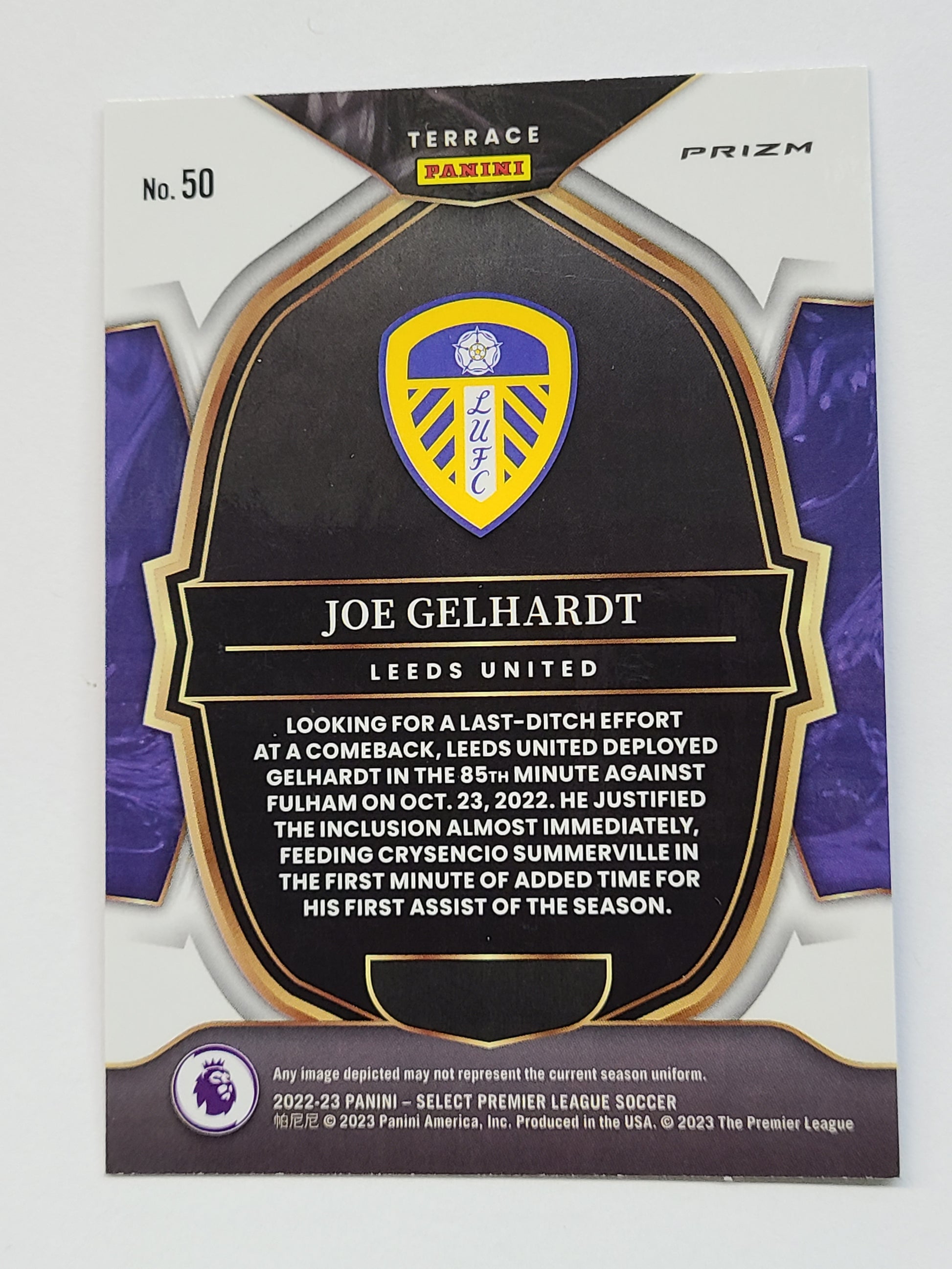 2022-23 Panini Select Premier League #50 Joe Gelhardt Purple Mojo B2R2