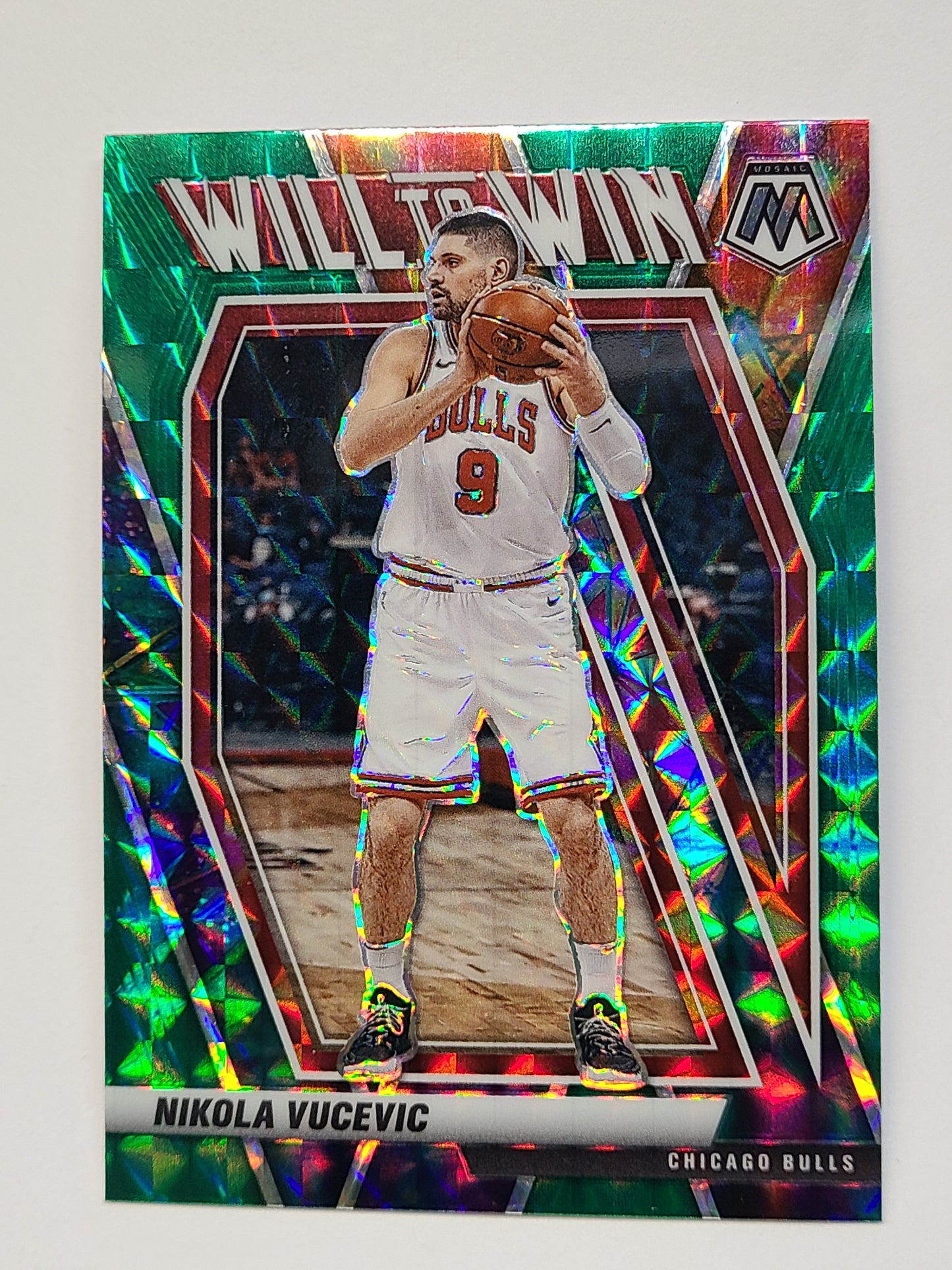 2020-21 Panini Mosaic: Will to Win Mosaic Green #17 Nikola Vucevic B2R2