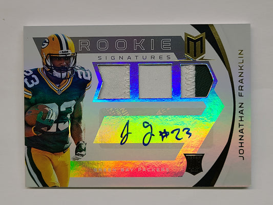 2013 Panini Momentum #212 Johnathan Franklin Rookie Signatures Gold #/49 RC B2R2