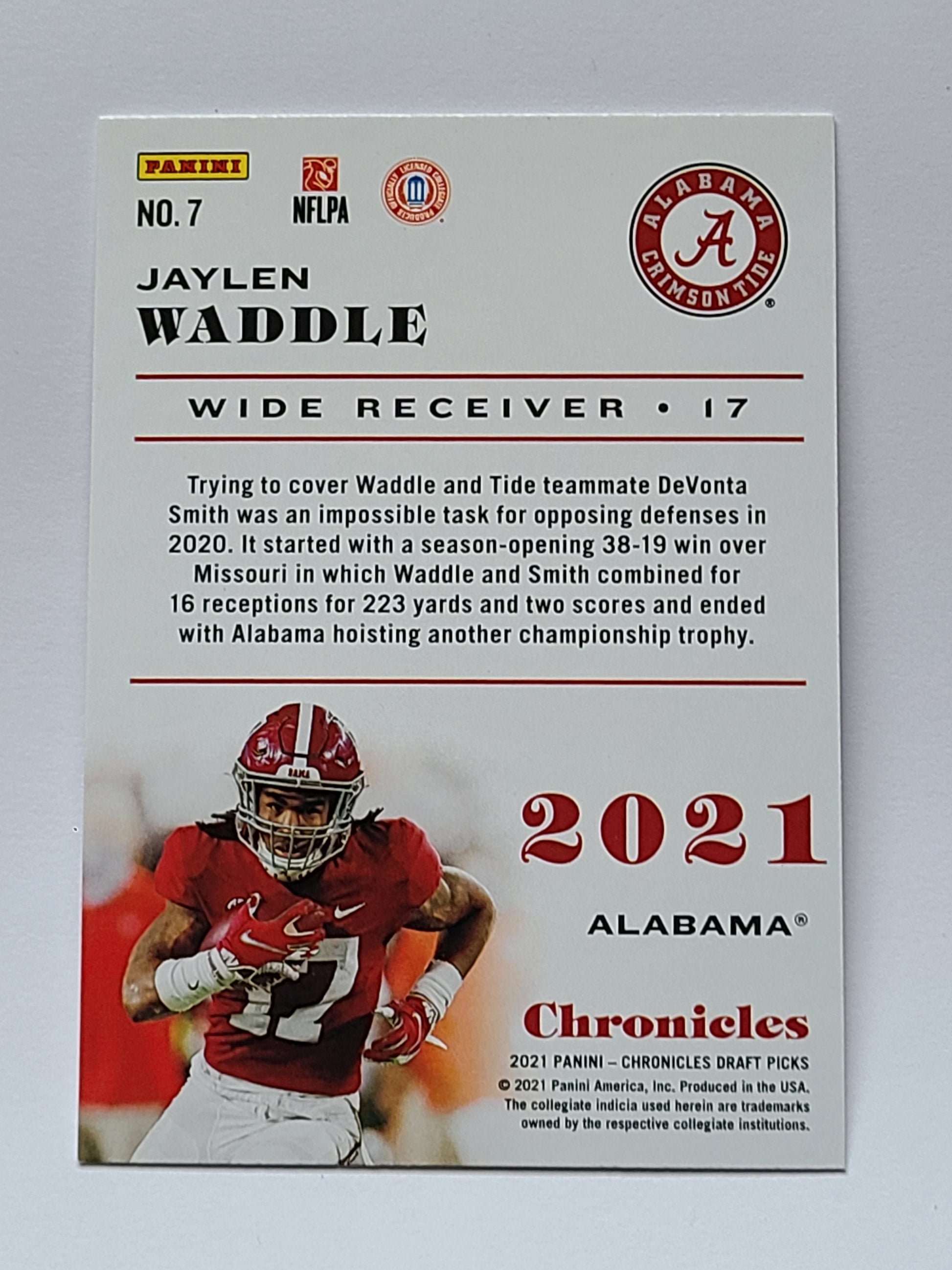 2021 Panini Chronicles Draft Picks #7 Jaylen Waddle RC B2R2