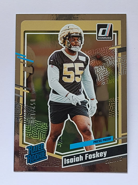 2023 Donruss Rated Rookie #373 Isaiah Foskey Press Proof Silver #/100 RC B2R2