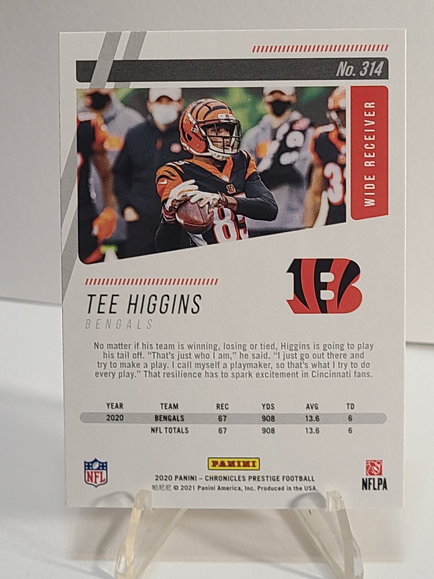 2020 Panini Prestige #290 Tee Higgins RC B3R2