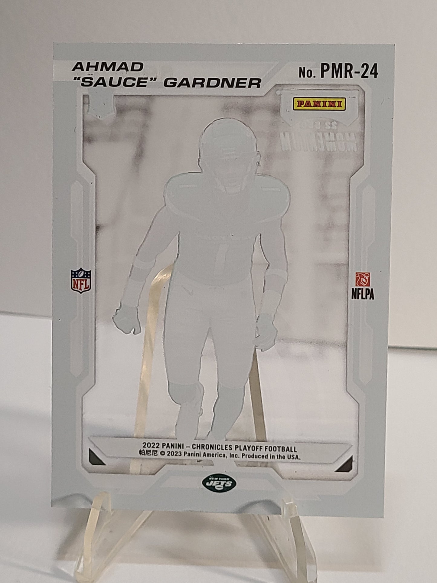 2022 Panini Chronicles #PMR-24 Ahmad "Sauce" Gardner Playoff Momentum RC B3R2