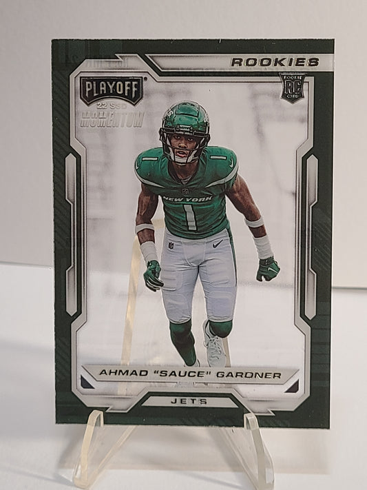 2022 Panini Chronicles #PMR-24 Ahmad "Sauce" Gardner Playoff Momentum RC B3R2