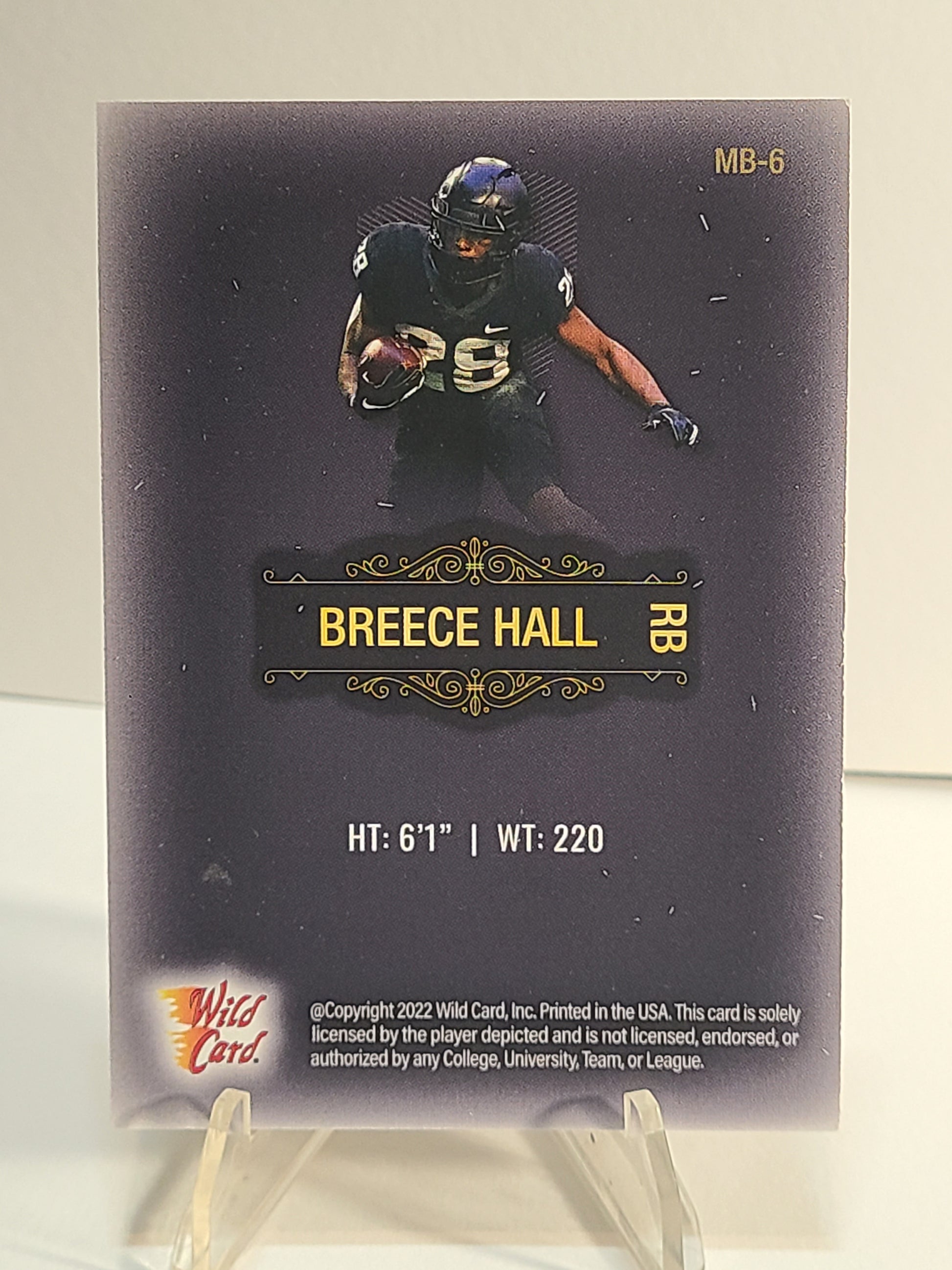 2022 Wild Card Matte #MB-6 Breece Hall Black RC B3R2