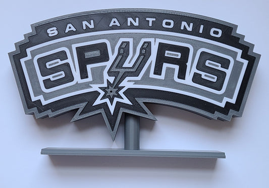 3D Printed San Antonio Spurs NBA Desktop Display Logo Wall Decor with Stand