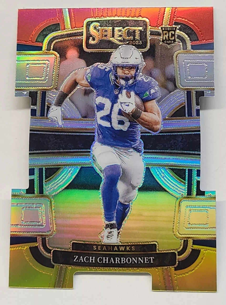 2023 Select Red Yellow Prizm Die Cut Prizm #86 Zach Charbonnet RC B3R1