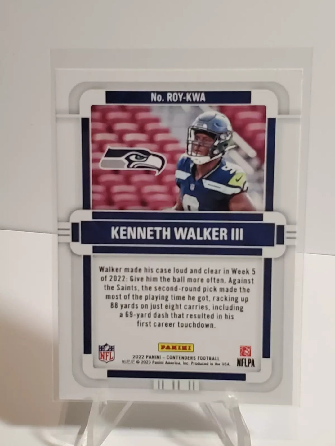 2022 Panini Contenders Rookie of the Year #ROY-KWA Kenneth Walker III  Rookie Card B1R4