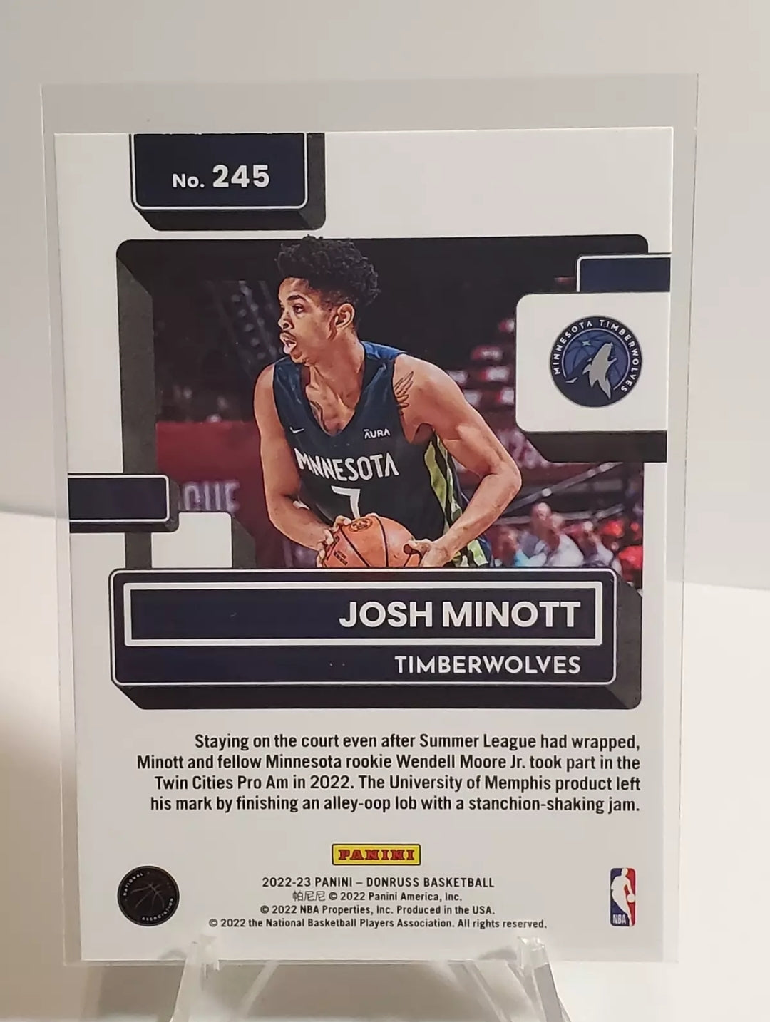 2022-23 Donruss Rated Rookie Press Proof Yellow #245 Josh Minott Rookie Card B1R4