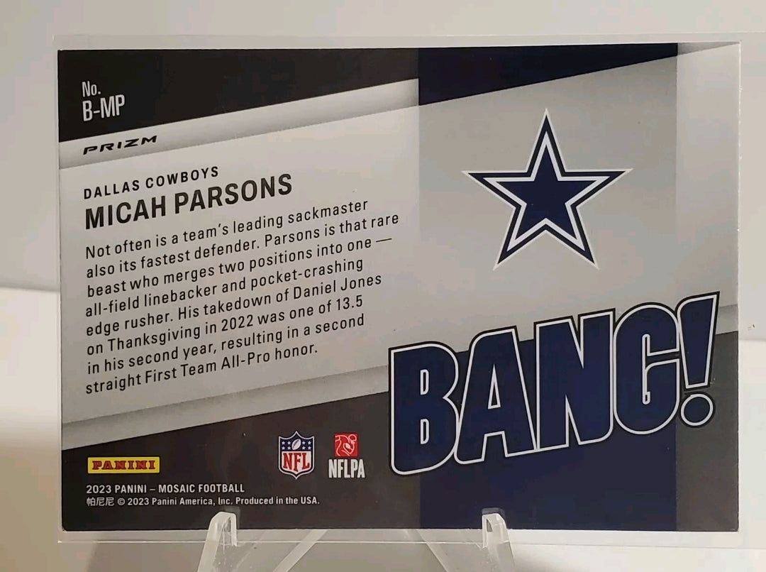 2023 Panini Mosaic Silver Mosaic #B-MP Micah Parsons Bang! B1R4