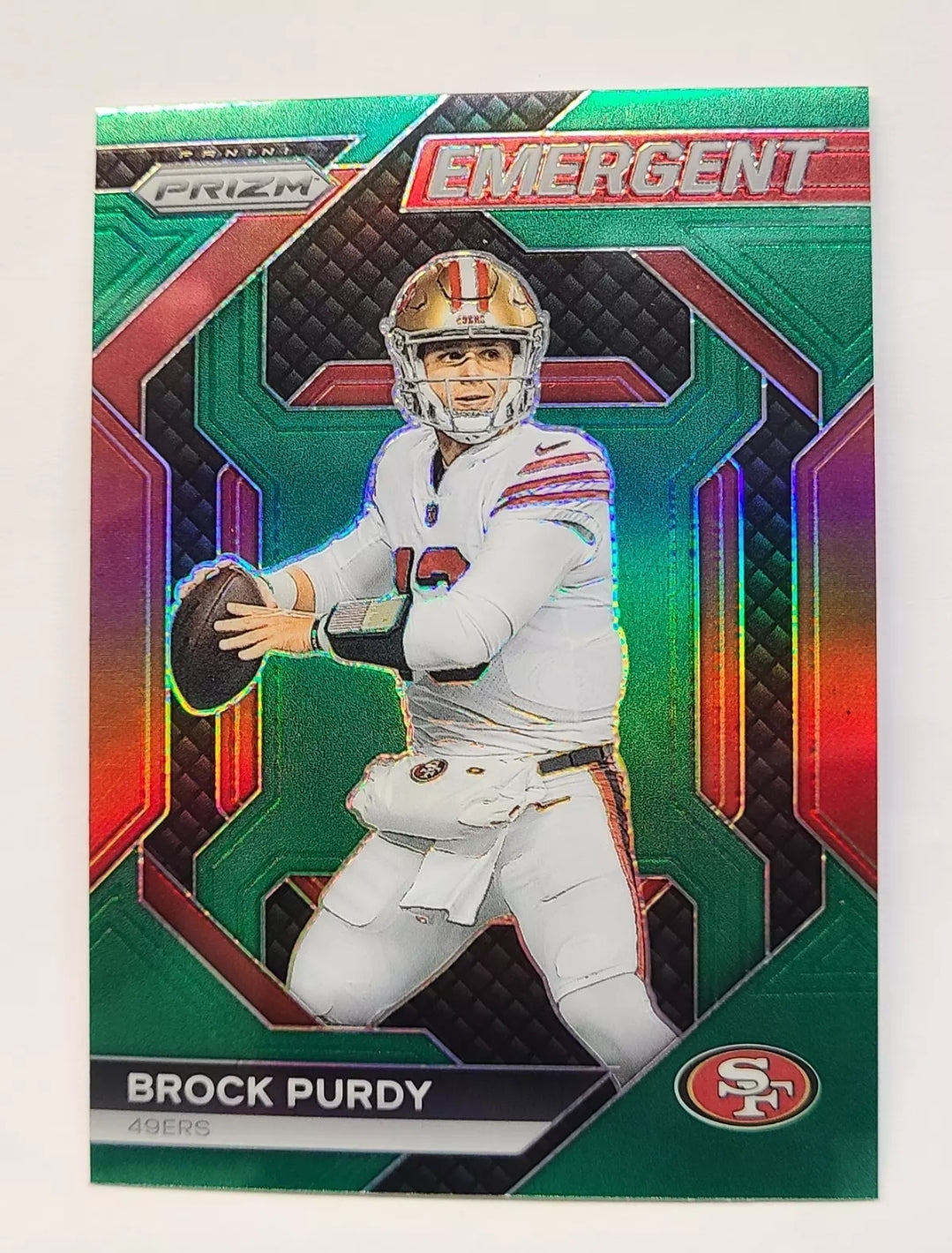 2023 Panini Prizm #H-2 Brock Purdy Emergent Prizms Green B2R2