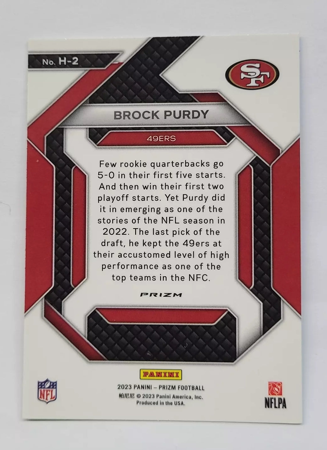 2023 Panini Prizm #H-2 Brock Purdy Emergent Prizms Green B2R2