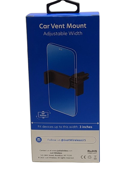 Just Wireless Smartphone Car Vent Mount For iPhone and Samsung